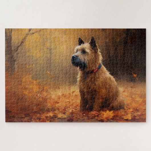 Chesapeake Bay Terrier in herfstblad Legpuzzel (Horizontaal)