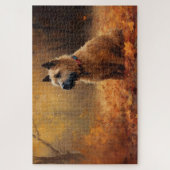Chesapeake Bay Terrier in herfstblad Legpuzzel (Verticaal)