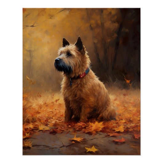 Chesapeake Bay Terrier in herfstblad Perfect Poster (Voorkant)