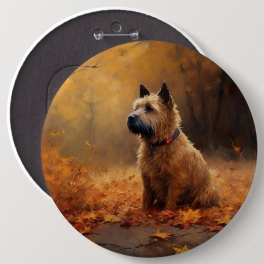 Chesapeake Bay Terrier in herfstblad Ronde Button 6,0 Cm (Voorkant /achterkant)