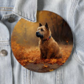 Chesapeake Bay Terrier in herfstblad Ronde Button 6,0 Cm (In situ)