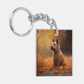 Chesapeake Bay Terrier in herfstblad             Sleutelhanger (Voorkant Links)