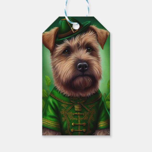 Chesapeake Bay Terrier in St. Patrick's Day Dress Cadeaulabel (Voorkant)