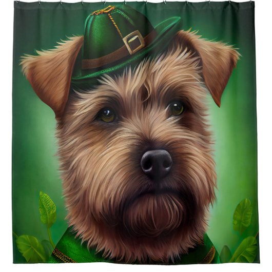 Chesapeake Bay Terrier in St. Patrick's Day Dress Douchegordijn (Voorkant)