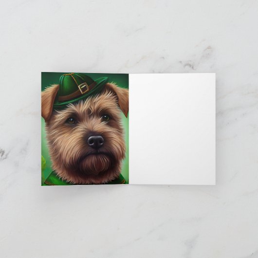 Chesapeake Bay Terrier in St. Patrick's Day Dress Kaart (Binnen)