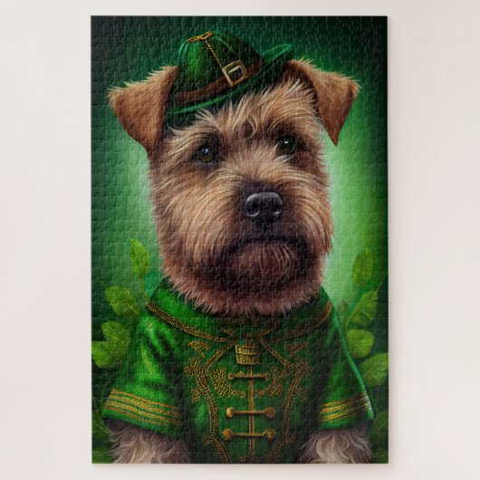 Chesapeake Bay Terrier in St. Patrick's Day Dress Legpuzzel (Verticaal)