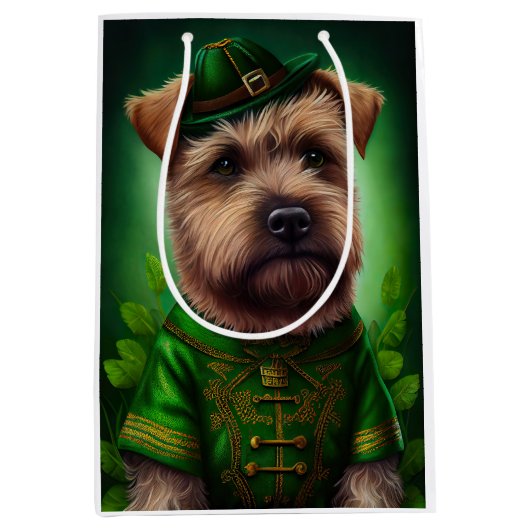 Chesapeake Bay Terrier in St. Patrick's Day Dress Medium Cadeauzakje (Voorkant)