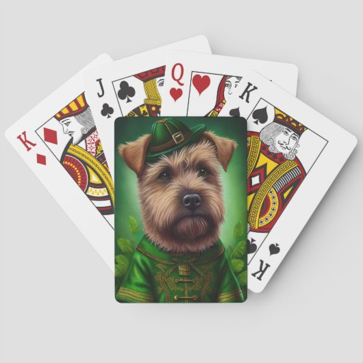 Chesapeake Bay Terrier in St. Patrick's Day Dress Pokerkaarten (Achterkant)