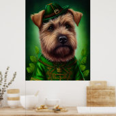 Chesapeake Bay Terrier in St. Patrick's Day Dress Poster (Keuken)