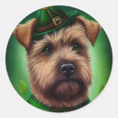 Chesapeake Bay Terrier in St. Patrick's Day Dress Ronde Sticker (Voorkant)