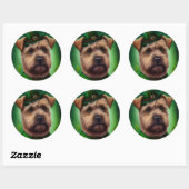 Chesapeake Bay Terrier in St. Patrick's Day Dress Ronde Sticker (Vel)