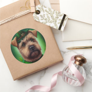 Chesapeake Bay Terrier in St. Patrick's Day Dress Ronde Sticker