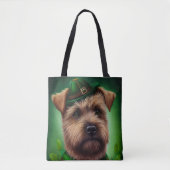 Chesapeake Bay Terrier in St. Patrick's Day Dress Tote Bag (Voorkant)