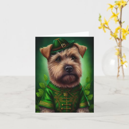 Chesapeake Bay Terrier in St. Patrick's Day-jurk Kaart (Gele Bloem)