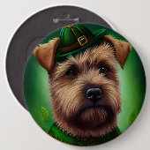 Chesapeake Bay Terrier in St. Patrick's Day-jurk Ronde Button 6,0 Cm (Voorkant /achterkant)