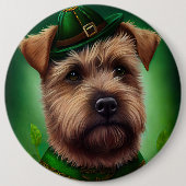 Chesapeake Bay Terrier in St. Patrick's Day-jurk Ronde Button 6,0 Cm (Voorkant)