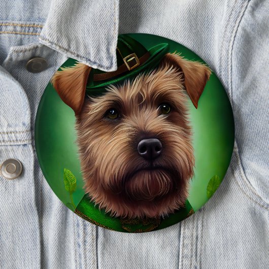 Chesapeake Bay Terrier in St. Patrick's Day-jurk Ronde Button 6,0 Cm (In situ)