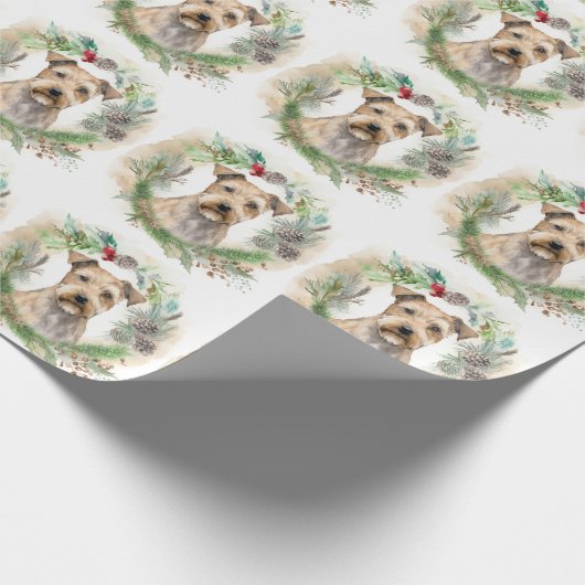 Chesapeake Bay Terrier Kerstkrans feestelijk Cadeaupapier (Hoek)