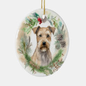 Chesapeake Bay Terrier Kerstkrans feestelijk Keramisch Ornament (Rechts)