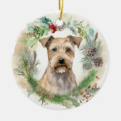 Chesapeake Bay Terrier Kerstkrans feestelijk Keramisch Ornament (Voorkant)