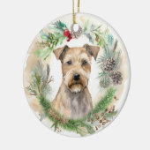 Chesapeake Bay Terrier Kerstkrans feestelijk Keramisch Ornament (Links)