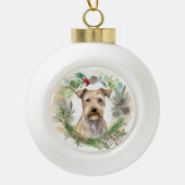 Chesapeake Bay Terrier Kerstkrans feestelijk Keramische Bal Ornament (Voorkant)
