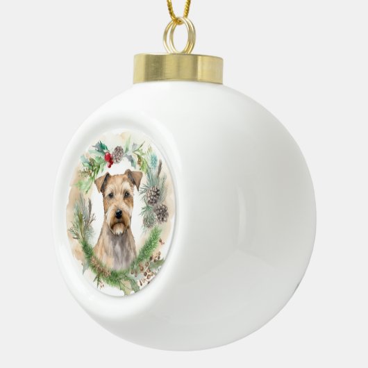 Chesapeake Bay Terrier Kerstkrans feestelijk Keramische Bal Ornament (Rechts)
