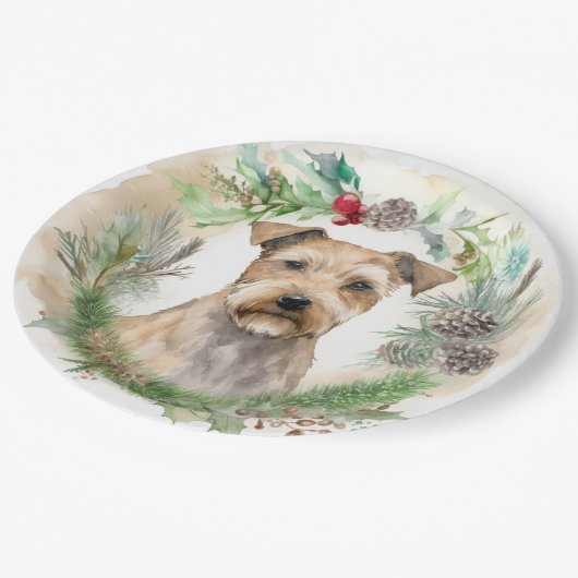 Chesapeake Bay Terrier Kerstkrans feestelijk Papieren Bordje (Gekanteld)