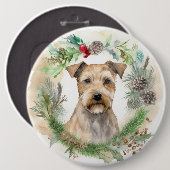 Chesapeake Bay Terrier Kerstkrans feestelijk Ronde Button 6,0 Cm (Voorkant /achterkant)