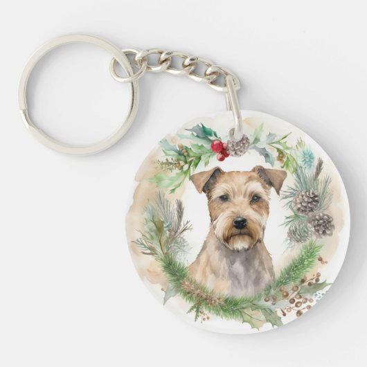 Chesapeake Bay Terrier Kerstkrans feestelijk Sleutelhanger (Voorkant)