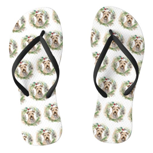 Chesapeake Bay Terrier Kerstkrans feestelijk Teenslippers (Voetbed)