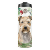 Chesapeake Bay Terrier Kerstkrans feestelijk Thermosbeker (Voorkant)