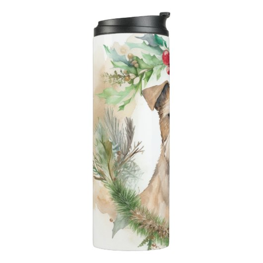 Chesapeake Bay Terrier Kerstkrans feestelijk Thermosbeker (Gedraaid links)
