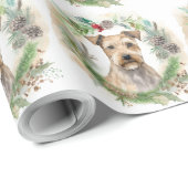 Chesapeake Bay Terrier Kerstkrans Festive Cadeaupapier (Rol Hoek)