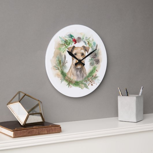Chesapeake Bay Terrier Kerstkrans Festive Grote Klok (Kantoor)