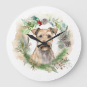 Chesapeake Bay Terrier Kerstkrans Festive Grote Klok (Voorkant)
