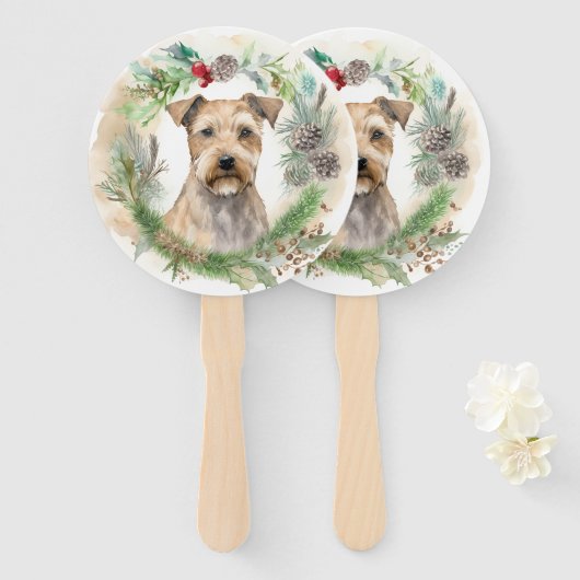 Chesapeake Bay Terrier Kerstkrans Festive Handwaaier (Voorkant en achterkant)