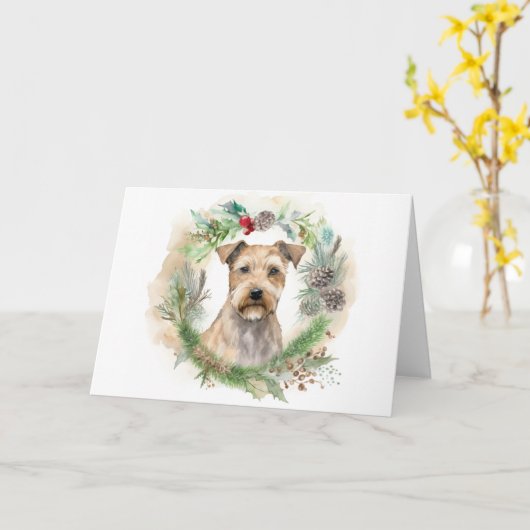 Chesapeake Bay Terrier Kerstkrans Festive Kaart (Gele Bloem)