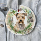 Chesapeake Bay Terrier Kerstkrans Festive Ronde Button 6,0 Cm (In situ)