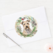 Chesapeake Bay Terrier Kerstkrans Festive Ronde Sticker (Envelop)