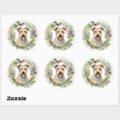 Chesapeake Bay Terrier Kerstkrans Festive Ronde Sticker (Vel)