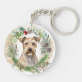 Chesapeake Bay Terrier Kerstkrans Festive Sleutelhanger (Achterkant)