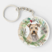 Chesapeake Bay Terrier Kerstkrans Festive Sleutelhanger (Voorkant)