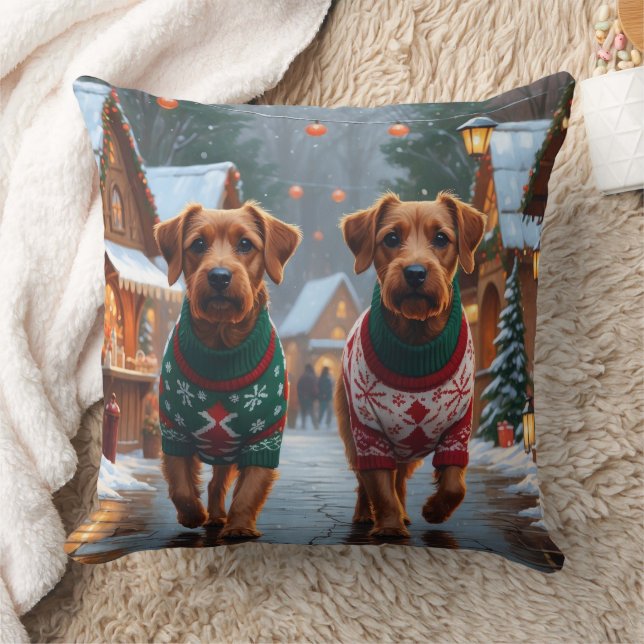 Chesapeake Bay Terrier Kerstmis Sneeuw Vakantie Kussen (Deken)
