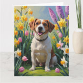 Chesapeake Bay Terrier Lente Bloemen Schilderen Kaart (Voorkant)