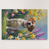 Chesapeake Bay Terrier Lente Bloemen Schilderen Legpuzzel (Horizontaal)