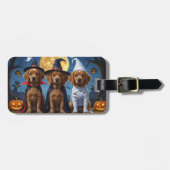 Chesapeake Bay Terrier Pompoen Halloween Grappig Bagagelabel (Voorkant horizontaal)