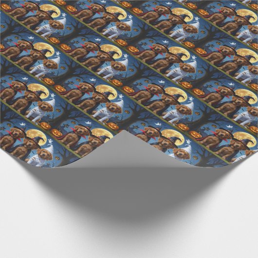 Chesapeake Bay Terrier Pompoen Halloween Grappig Cadeaupapier (Hoek)