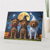Chesapeake Bay Terrier Pompoen Halloween Grappig Kaart (Voorkant)