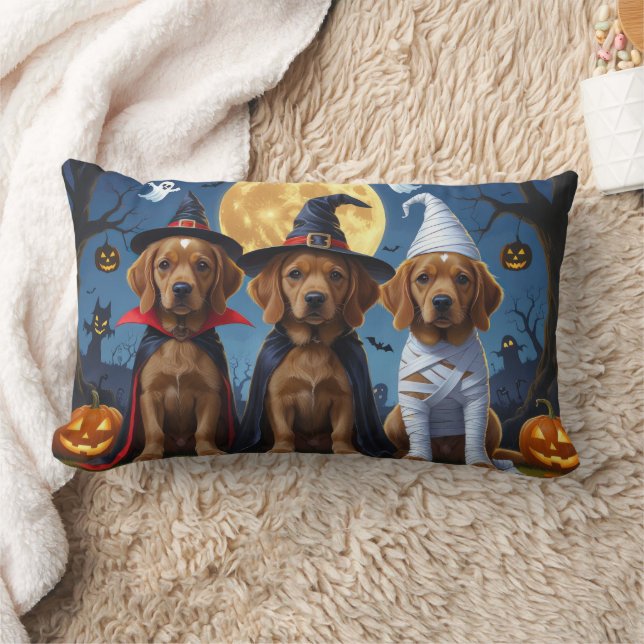 Chesapeake Bay Terrier Pompoen Halloween Grappig Kussen (Deken)